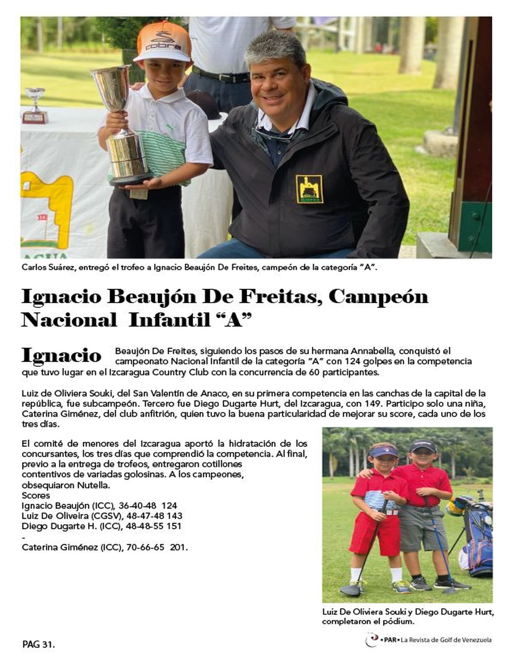 Ignacio Beaujon Campeón Nacional Infantil