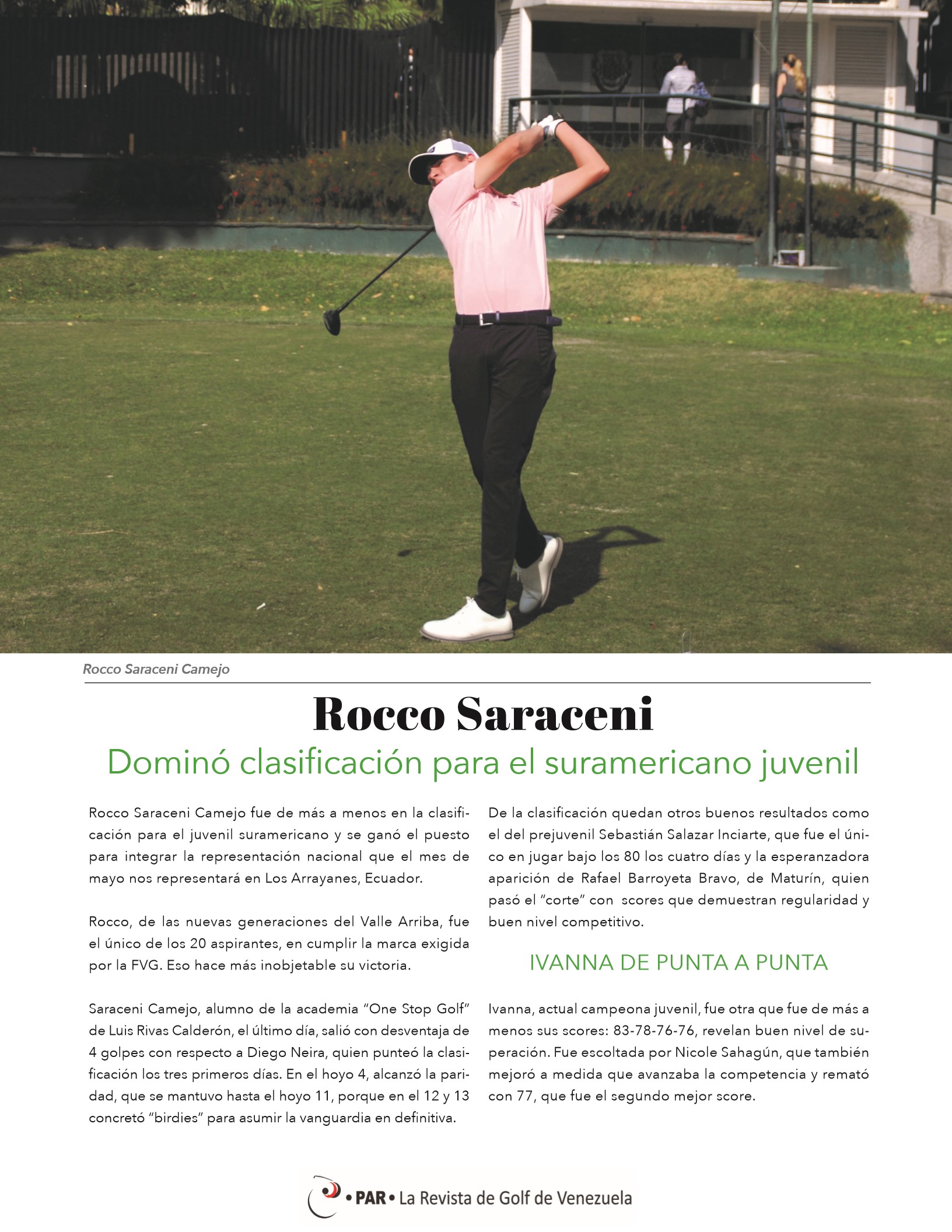 20-REV Rocco Saraceni Clasificación Suramericano Juvenil